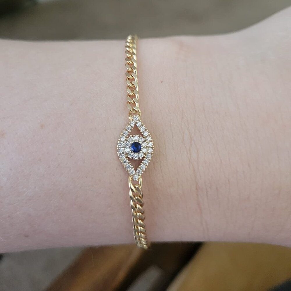 Neiman Marcus Gold Evil Eye Bracelet